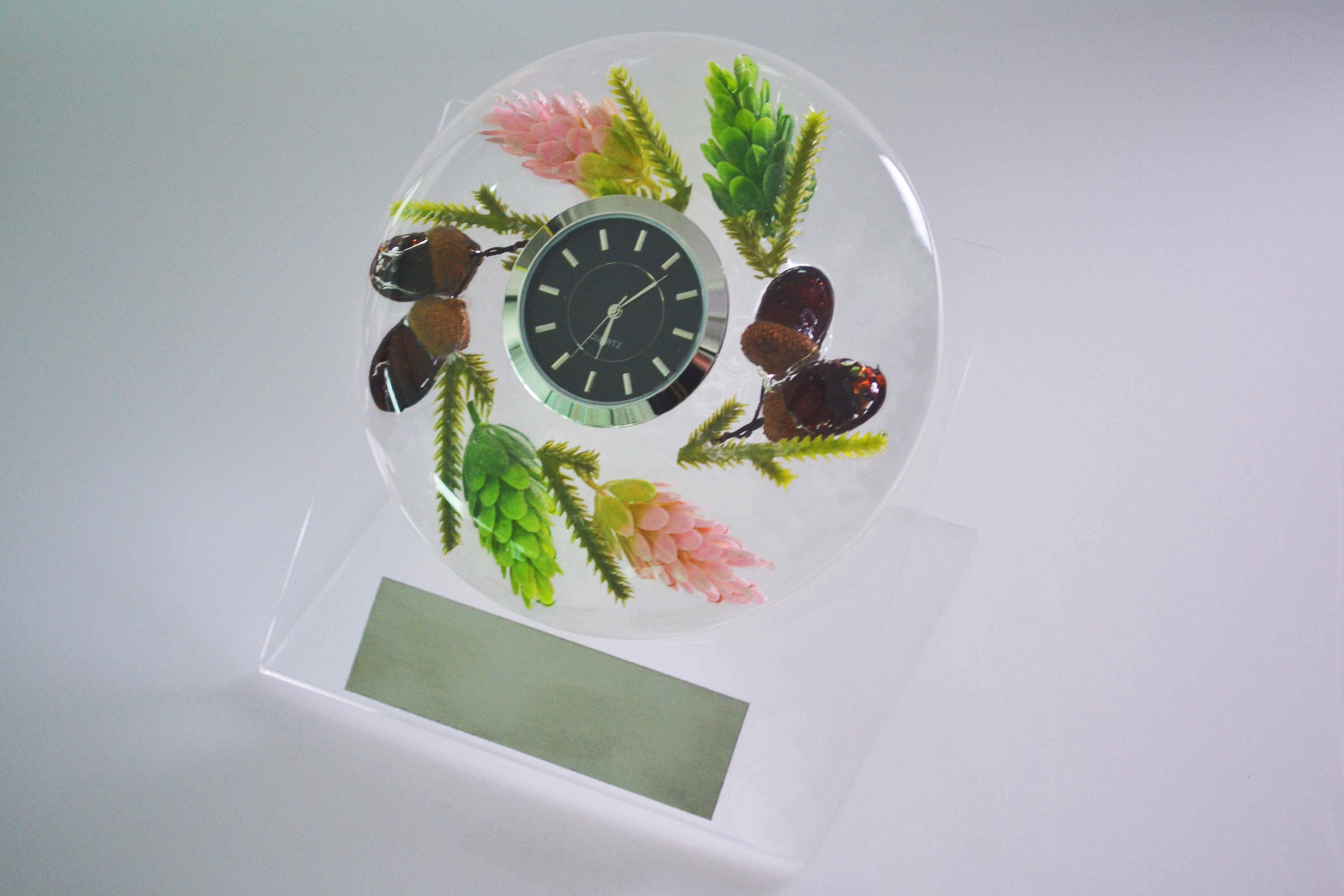 Forest Wind Style Clear Glass Watch Crafts Home Decoration