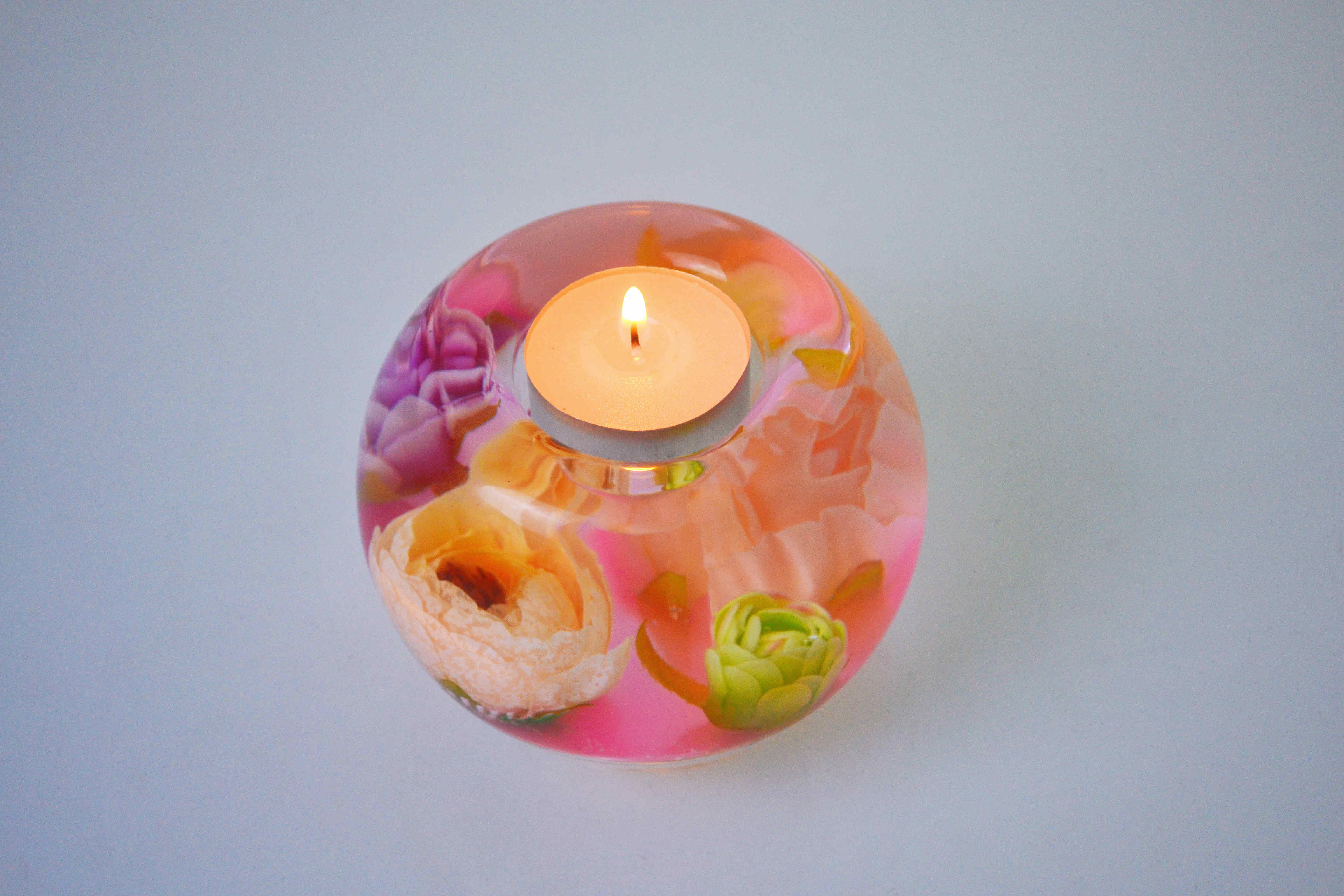 Artificial Flower Clearing Glass Candle Holder Chinese Manufacturer