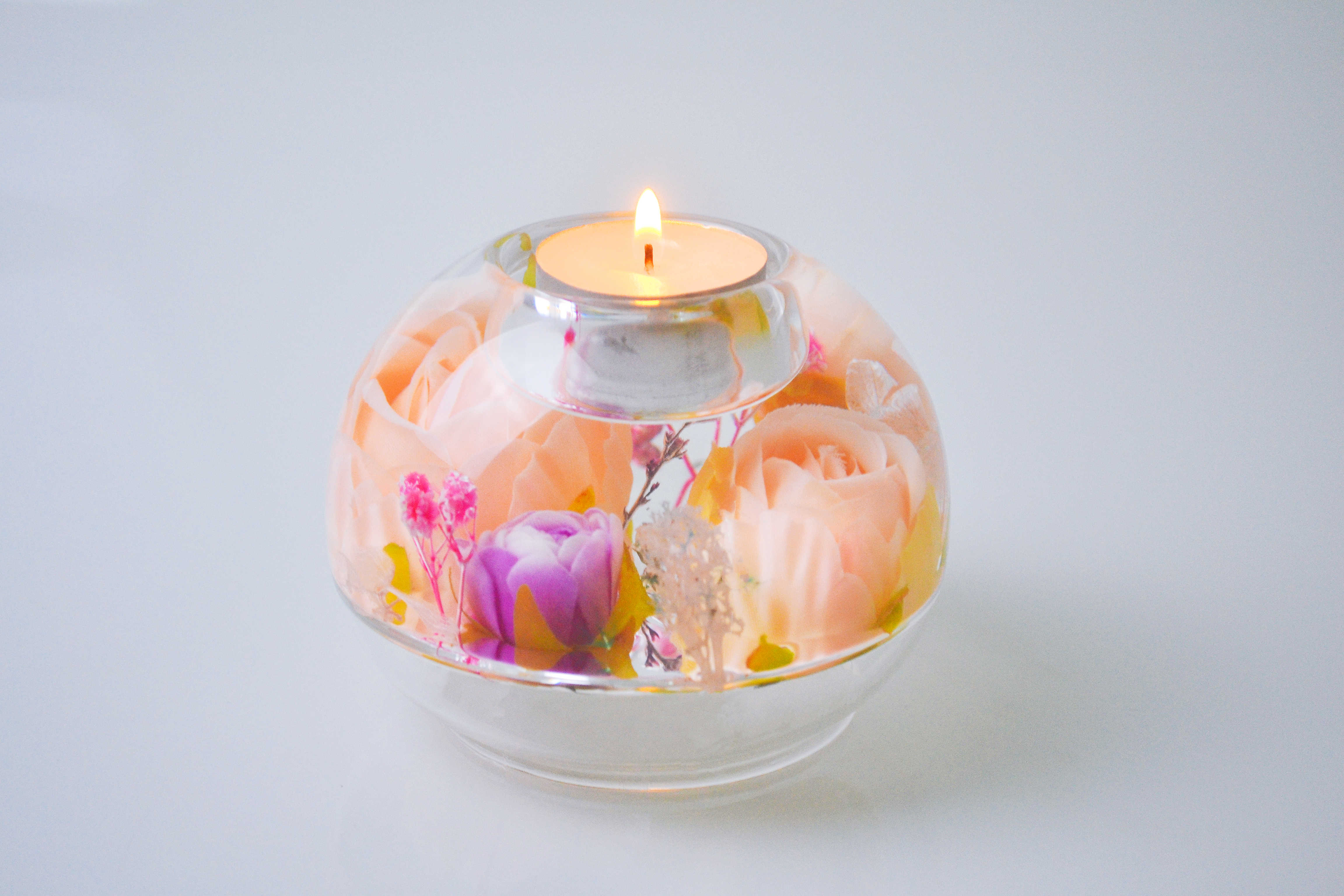 Delightful Color Matching Design Glass Candle Holder