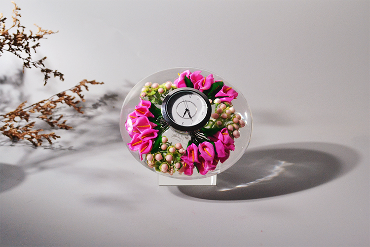 Immortal Flower Deskstop Decoration Gifts With Watch Inside