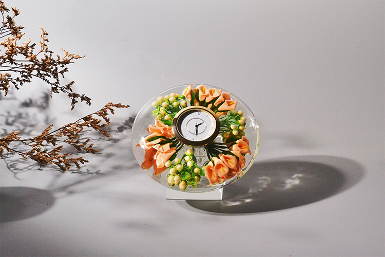 Homekeeping Delicate Glass Gifts Artistic Flower Deco. Clocks and Watches