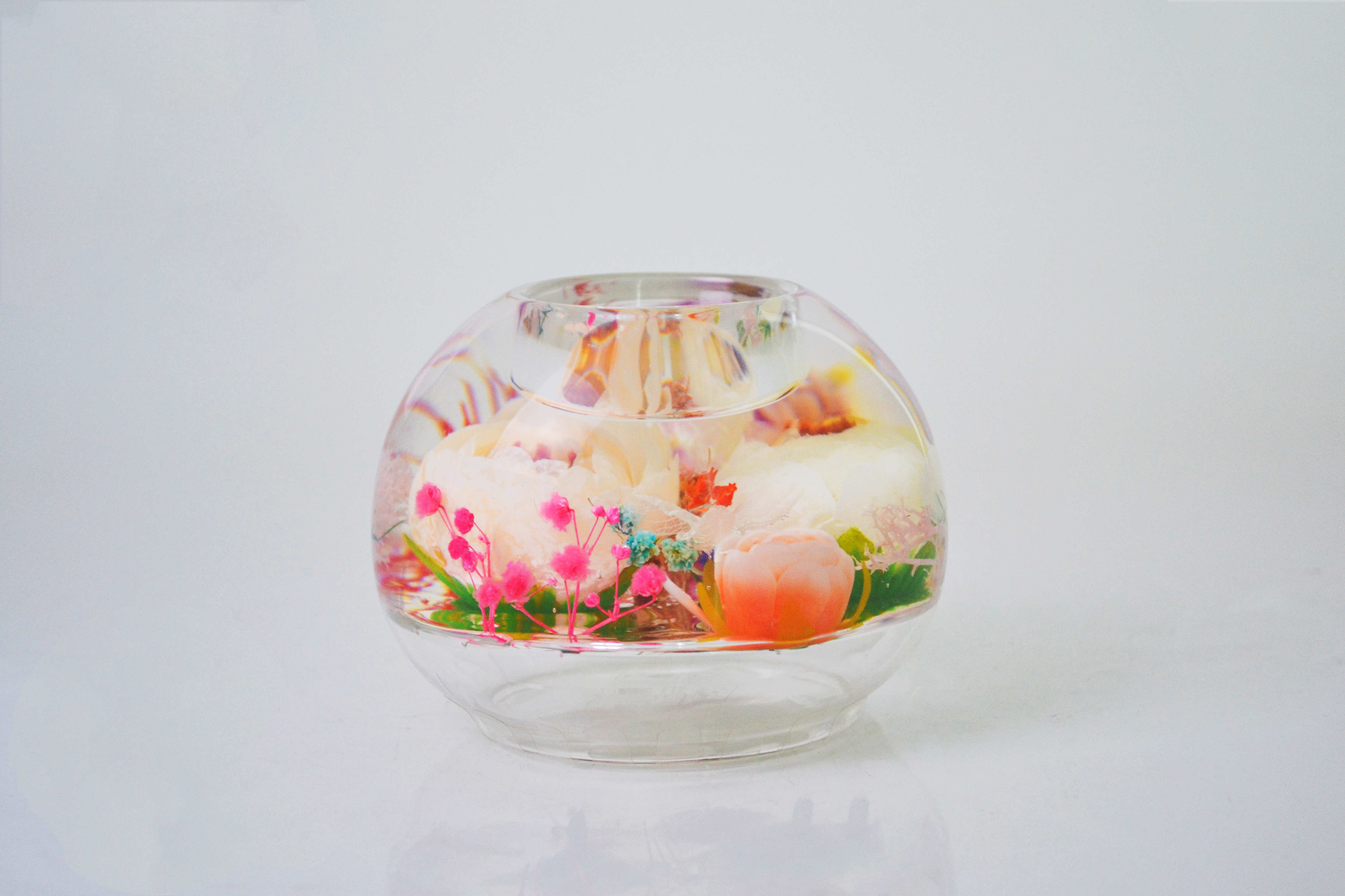 Breath of Spring Colorful Flower Design Candle Holder 