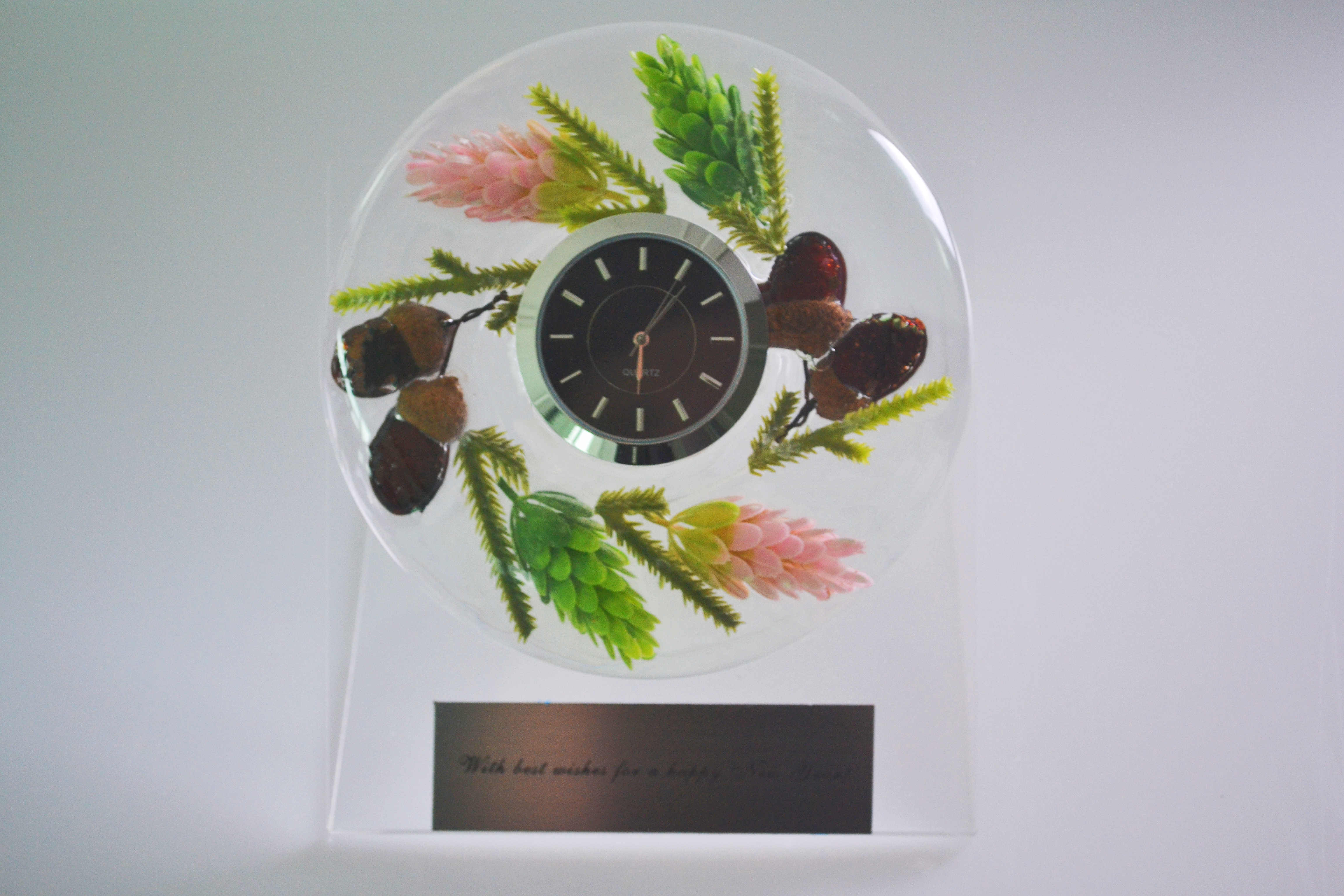 Forest Wind Style Clear Glass Watch Crafts Home Decoration